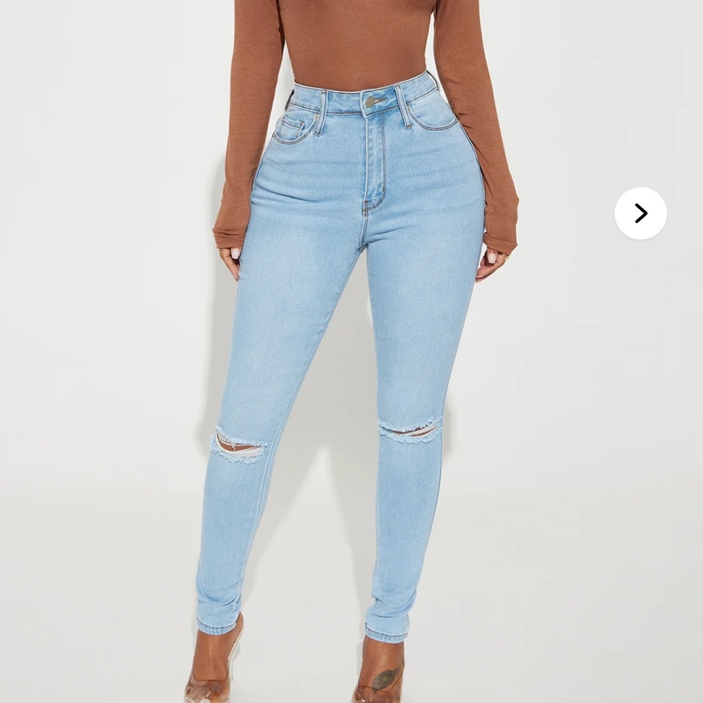 Fashion Nova High Rise Light Blue Jeans